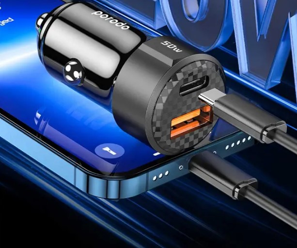 2_شارژر فندکی 50 وات پرودو مدل Dual Port