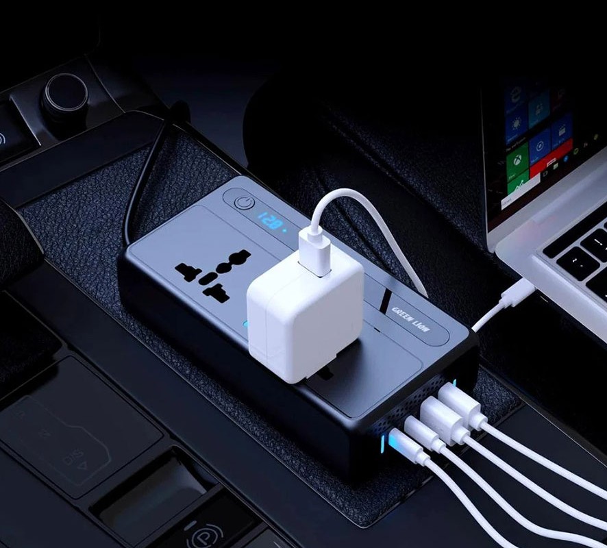 1_اینورتر و مبدل برق فندکی ماشین 200 وات گرین لاین GC-250 Car Inverter