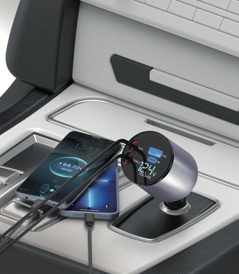 1_شارژر فندکی 50وات گرین لاین مدل Green Lion 4 in 1 Car Charger