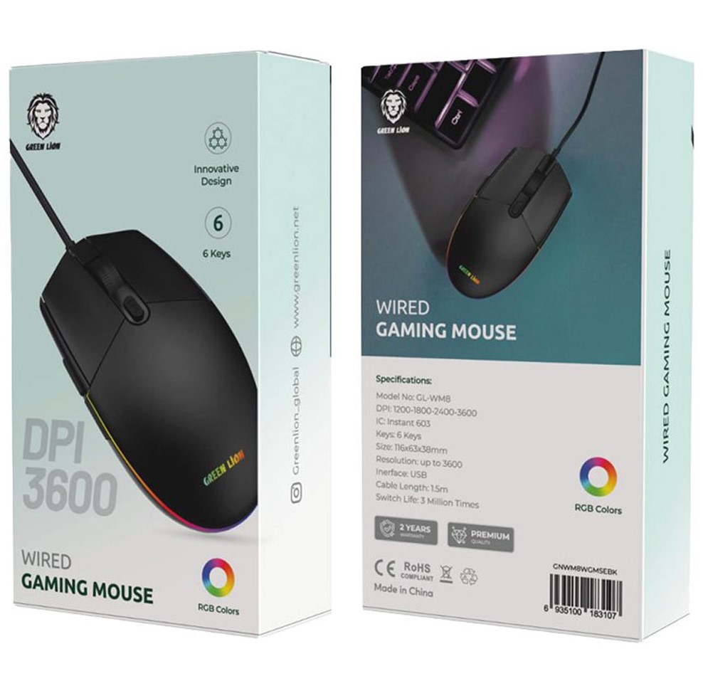 1_ماوس باسیم گیمینگ گرین لاین مدل Wired Gaming Mouse