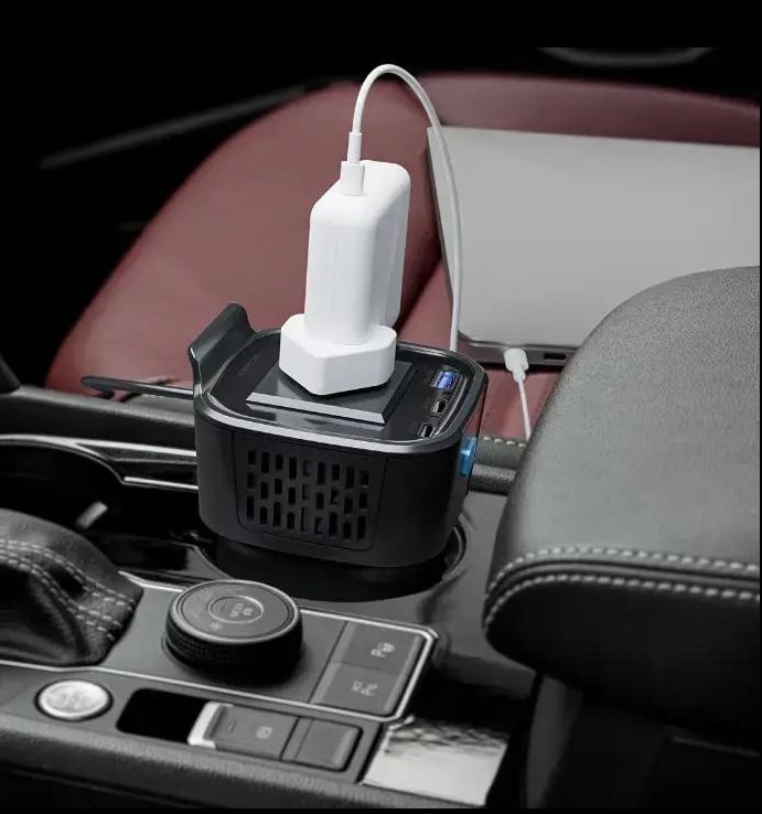 1_شارژر فندکی و اینورتر برق خودرو پاورولوژی مدل 150W CUP