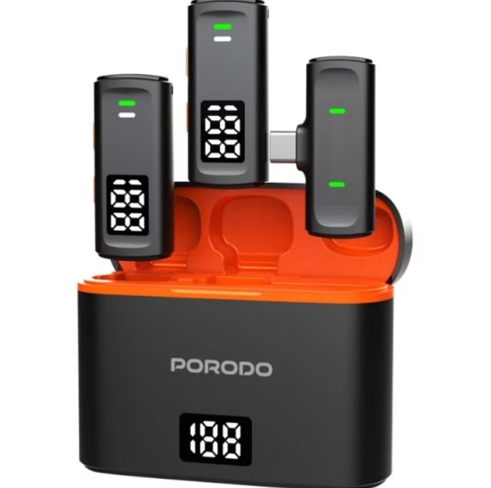 1_میکروفون یقه ای بی سیم پرودو مدل PD-WCDMIC با ۲ فرستنده