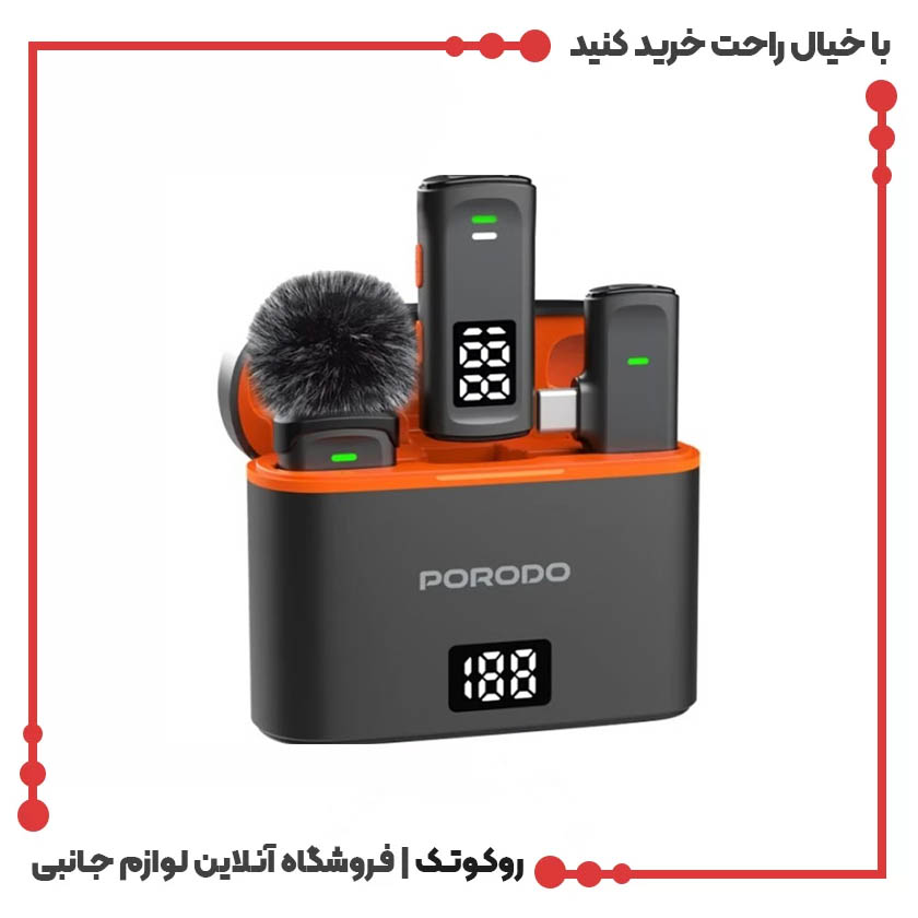 میکروفون یقه ای بی سیم پرودو مدل PD-WCDMIC با ۲ فرستنده میکروفون یقه ای بی سیم پرودو مدل PD-WCDMIC با ۲ فرستنده